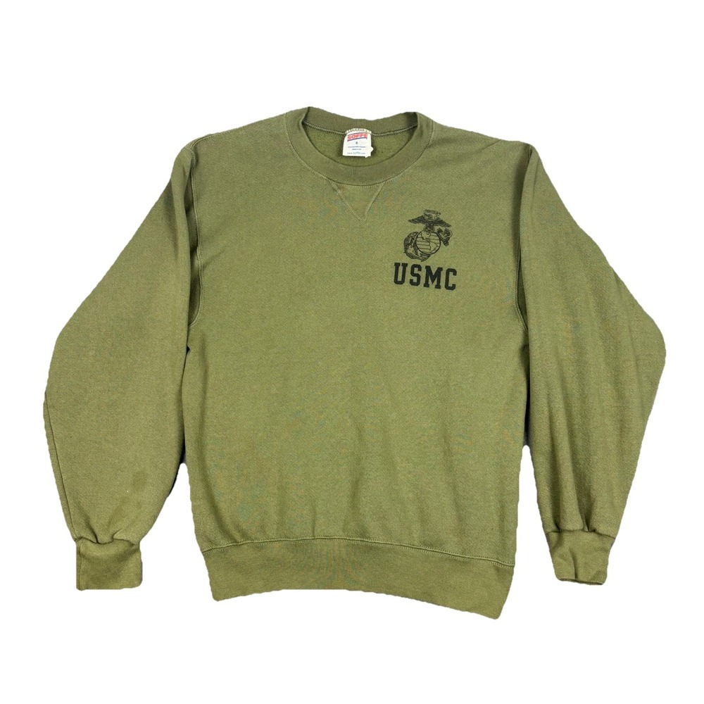 Vintage Soffe USMC Hoodie Mens Small‎ Green 1990s Y2K Military Pullover